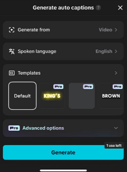 Add Captions on CapCut automatically