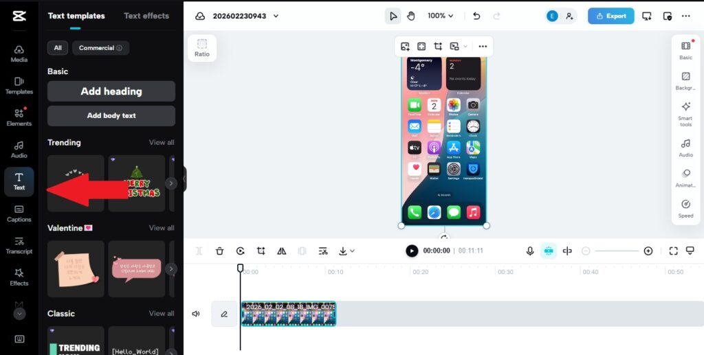 Adding Captions on CapCut on CapCut Desktop