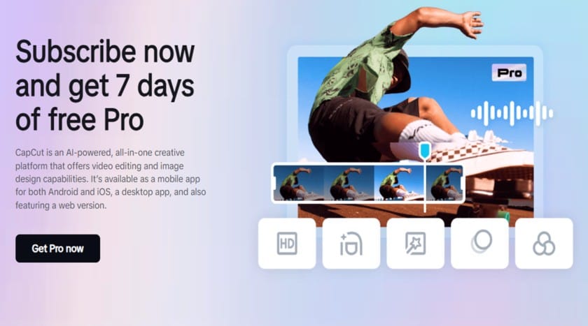 CapCut Pro Subscription Page