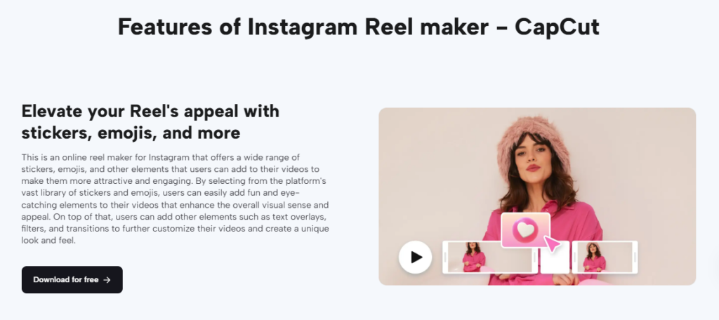 capcut for instagrm reels features