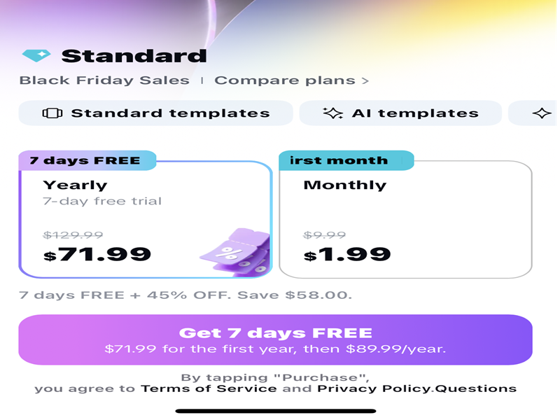 capcut standard plan
