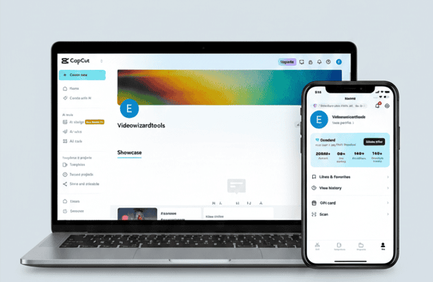 CapCut on Phone and Laptop