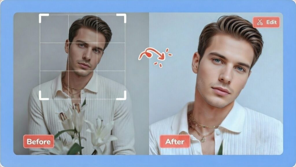 Before and after CapCut effects showing clean color and clarity