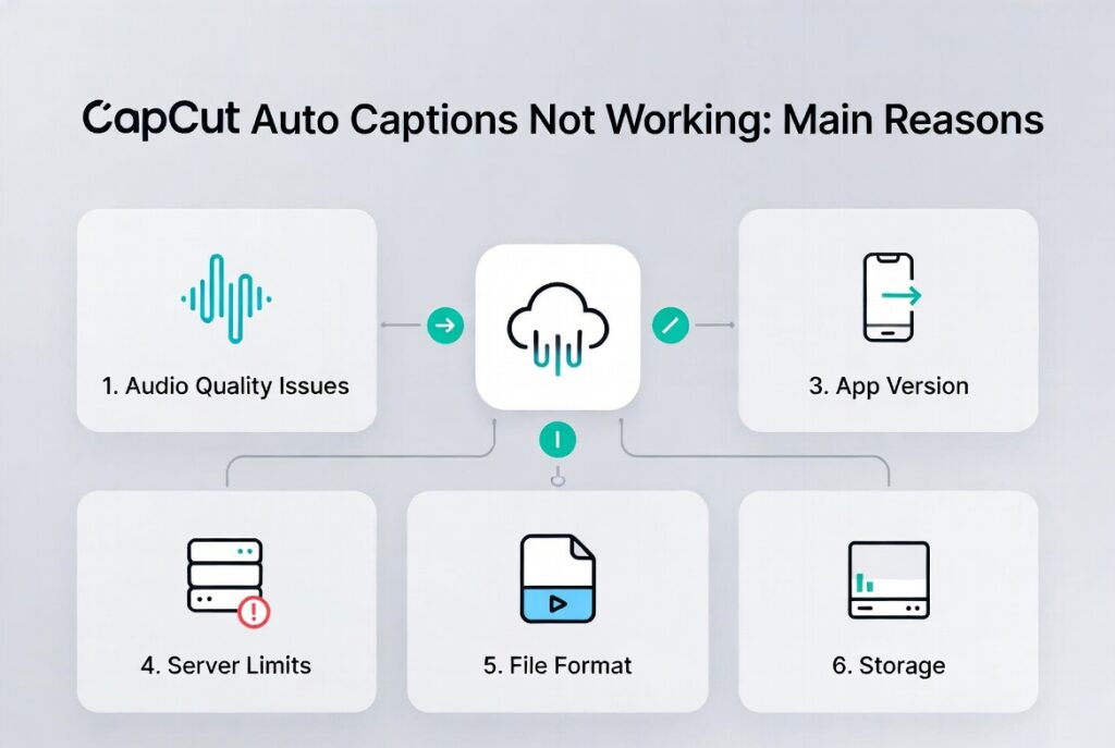 CapCut Auto Captions Not Working Main Reasons