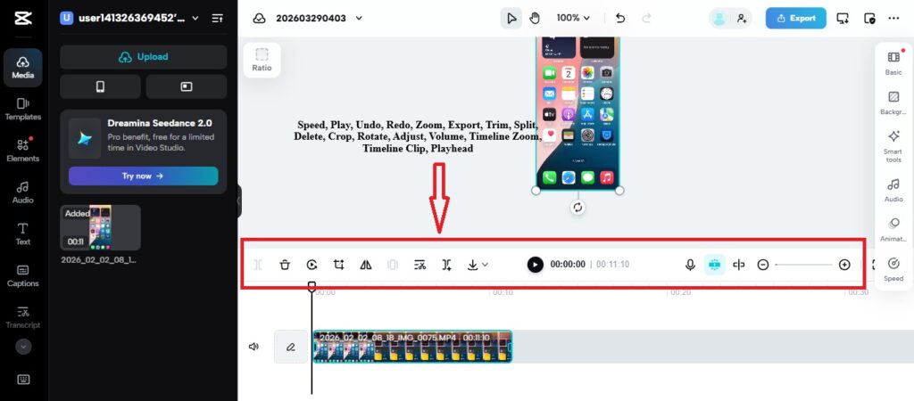 CapCut editing tools