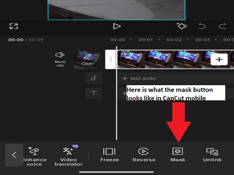 CapCut Mask Keyframes button in Mobile