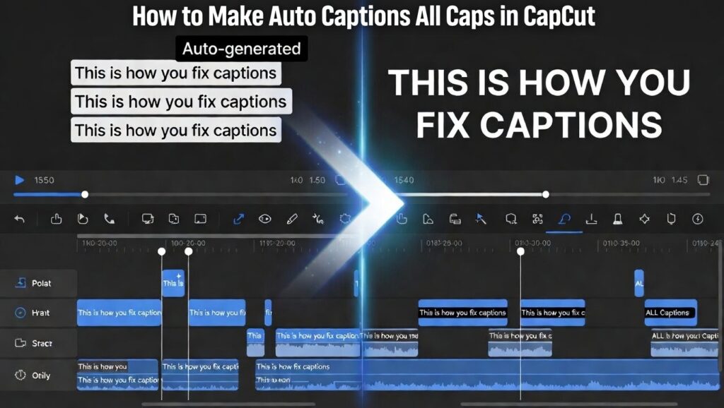 All Caps Button How to Make Auto Captions All Caps in CapCut (4 Quick Methods)