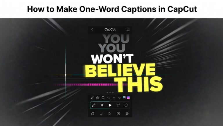 How to Make One-Word Captions in CapCut (Step-by-Step Guide)