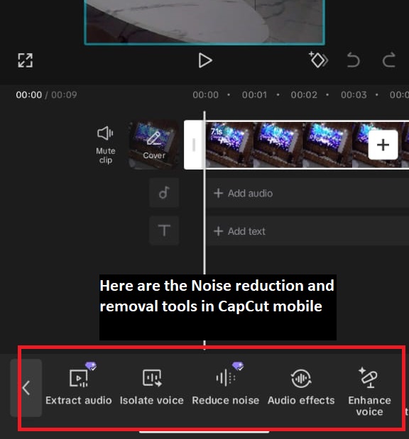 Tools for Background Noise in CapCut Removal or reduction
