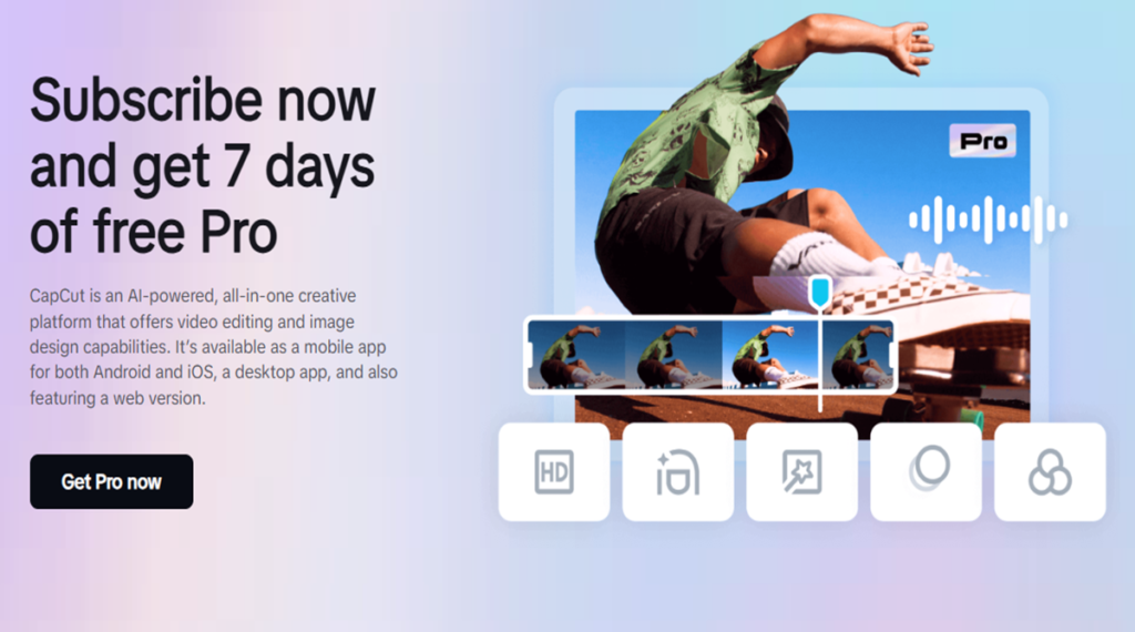 CapCut Pro Subscription Page