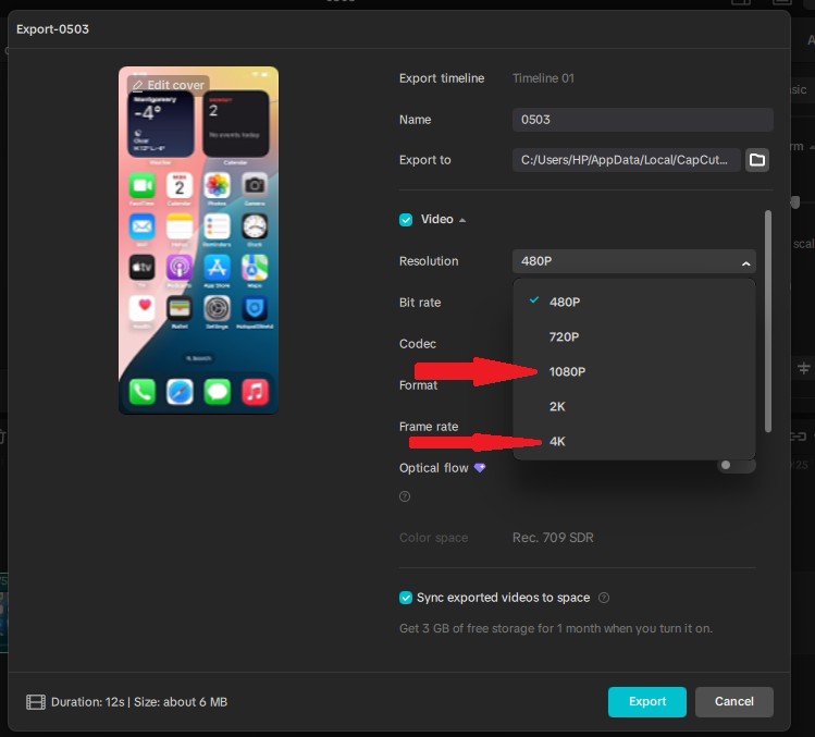 The best export resolutions to use in CapCut