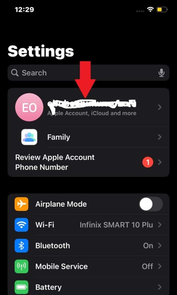 iphone settings menu
