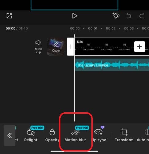 Adding Motion Blur in CapCut Mobile
