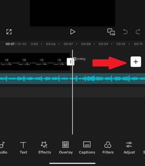CapCut Add Clip Button