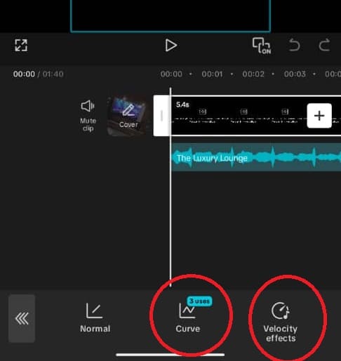 curve and velocity in capcut mobile